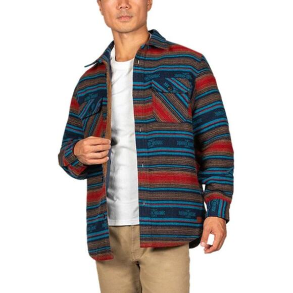 JACHS SZ M Men's Wool Blend Shirt Jacket-Navy Southwest Aztec Western Rare Color - Picture 1 of 9